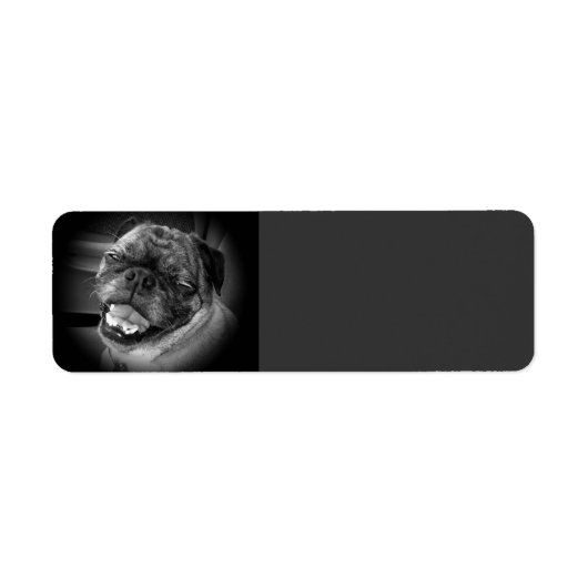 Cute Pug Dog Label (Voorkant)