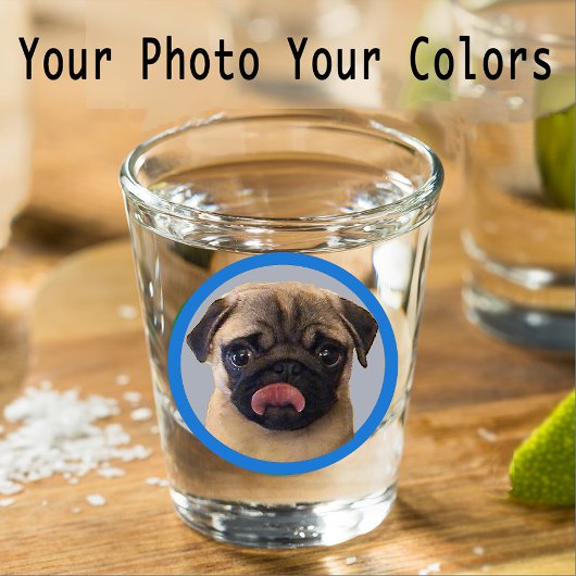 Cute Pug Dog Lover Photo Blue Stocking Stuffer Shot Glas