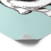 Cute Pug Dog Modern Art Poster Green Black & White (Hoek)