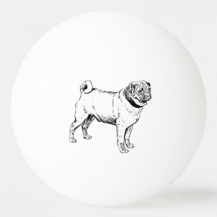 Cute Pug Elegant Dog Tekening Pingpongballen