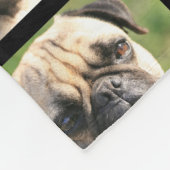 Cute Pug Fleece Deken (Hoek)