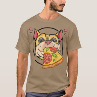 Cute Pug Graphic Pizza Lover Eetende Italiaans voe T-shirt