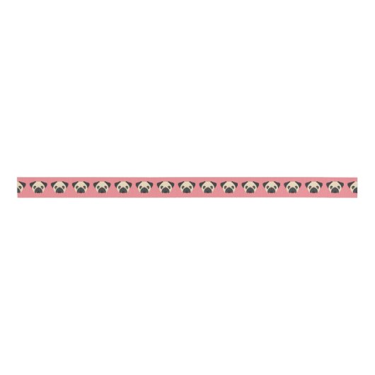 Cute Pug Grosgrain Ribbon Lint (Voorkant)