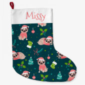 Cute Pug Grote Kerstsok (Voorkant)