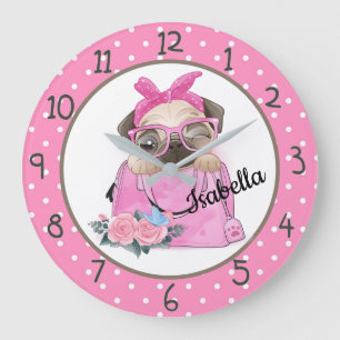 Cute Pug Grote Klok