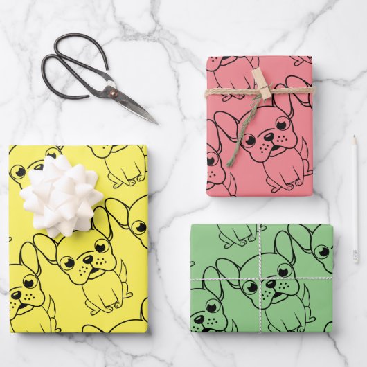 Cute Pug Inpakpapier Vel (Voorkant)