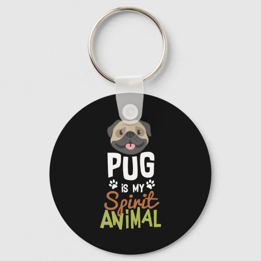 Cute Pug is mijn gedistilleerde dier Sleutelhanger (Voorkant)