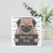 Cute Pug Kaart (Staand voorkant)