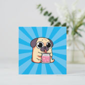 Cute Pug Kaart (Staand voorkant)