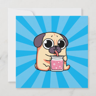Cute Pug Kaart