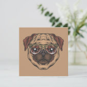 Cute Pug Kaart (Staand voorkant)
