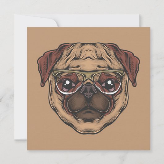 Cute Pug Kaart (Voorkant)