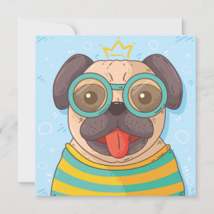 Cute Pug Kaart