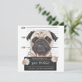 Cute Pug Kaart (Staand voorkant)