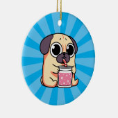 Cute Pug Keramisch Ornament (Rechts)