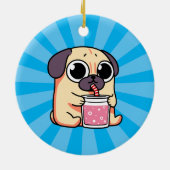 Cute Pug Keramisch Ornament (Achterkant)