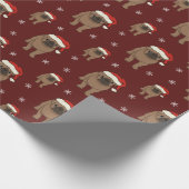 Cute Pug-kerstinpakpapier Cadeaupapier (Hoek)