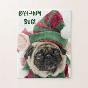 Cute Pug-kerstpuzzel Legpuzzel