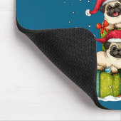Cute Pug Le Dog Christmas Tree Xmas Hat Long Sleev Muismat (Hoek)