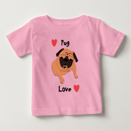 Cute Pug Love Dog (Voorkant)