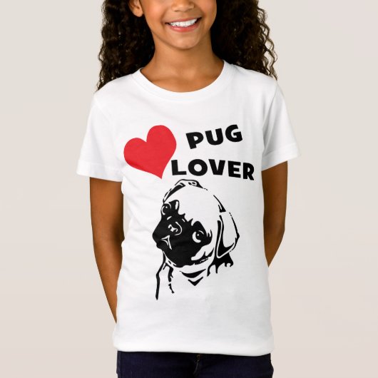 Cute Pug Love T-shirt (Voorkant)