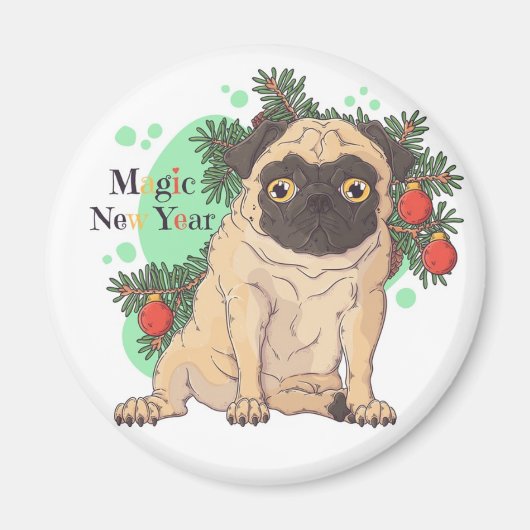 Cute Pug Magneet (Voorkant)