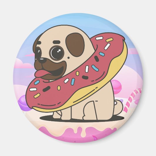 Cute Pug Magneet (Voorkant)