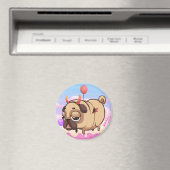 Cute Pug Magneet (Insitu (Vaatwasser))