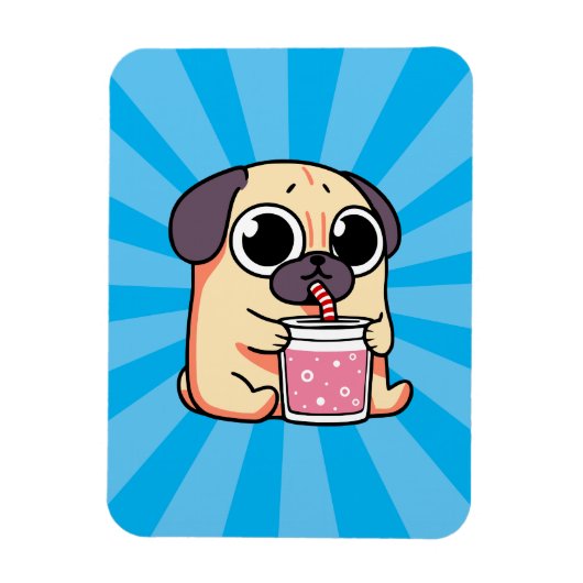 Cute Pug Magneet (Verticaal)