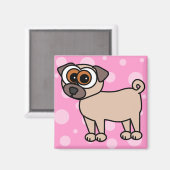 Cute Pug Magnet Magneet (Voorkant / Achterkant)