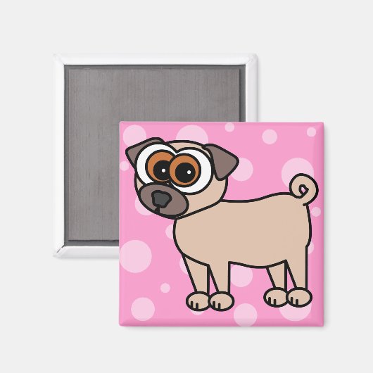 Cute Pug Magnet Magneet (Voorkant / Achterkant)