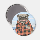 Cute Pug Magnet Magneet (Voorkant / Achterkant)