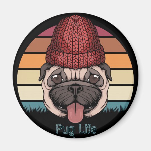 Cute Pug Magnet Magneet (Voorkant)