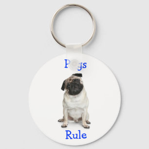 Cute Pug Mama Puppy Hondenliefhebber Fur Mama Sleutelhanger