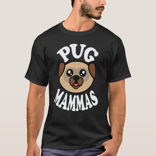 Cute Pug Mammas T-shirt (Voorkant)