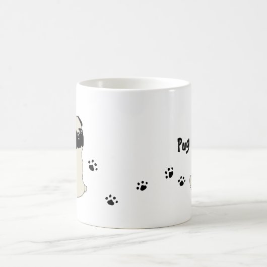Cute pug mug かわいいパグのイラストのマグカップ (Centre)