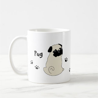 Cute pug mug かわいいパグのイラストのマグカップ koffiemok