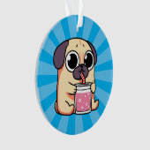 Cute Pug Ornament (voorkant)