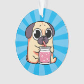 Cute Pug Ornament (voorkant)