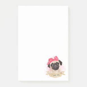 Cute Pug Post-it® Notes