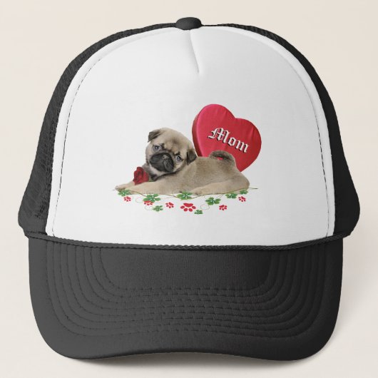 Cute Pug Puppy A Mama's design Trucker Pet (Voorkant)