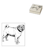 Cute Pug Rubberstempel (Gestempeld)