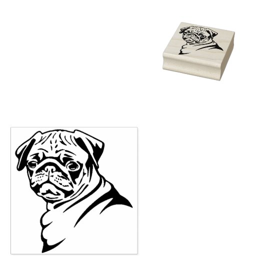 Cute Pug Rubberstempel (Gestempeld)