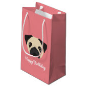 Cute Pug Small Gift Bag Klein Cadeauzakje (Achterkant Gekanteld)