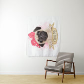 Cute Pug Wandkleed (In situ)
