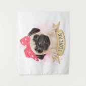 Cute Pug Wandkleed (Voorkant)