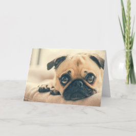 Cute Pug Wenskaart Feestdagen Kaart
