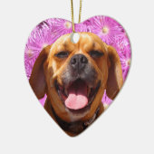Cute Puggle Keramisch Ornament (Links)