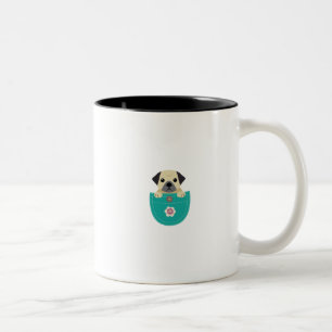 Cute Pugs Funny Gift Love Dog Tweekleurige Koffiemok