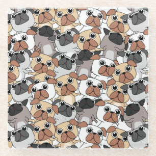Cute Pugs Glass Onderzetter